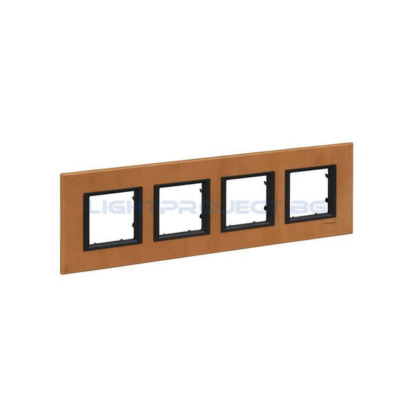 SCHNEIDER ELECTRIC MGU68.008.7P1 ДЕКОРАТИВНА РАМКА ЧЕТВОРНА КОЖА САХАРА UNICA CLASS