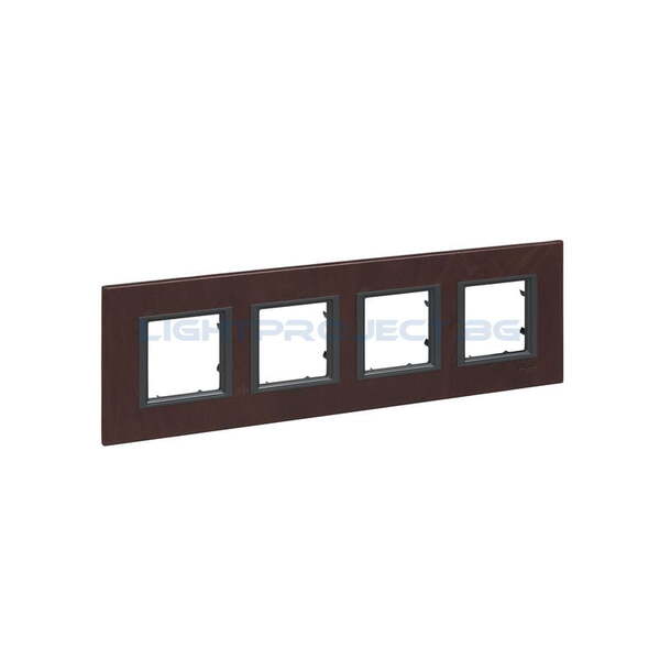 SCHNEIDER ELECTRIC MGU68.008.7P2 ДЕКОРАТИВНА РАМКА ЧЕТВОРНА КОЖА ТРЮФЕЛ UNICA CLASS