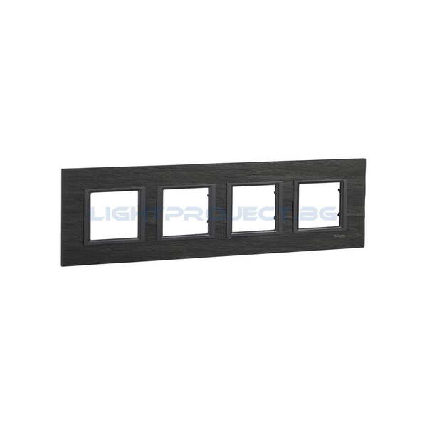 SCHNEIDER ELECTRIC MGU68.008.7Z1 ДЕКОРАТИВНА РАМКА ЧЕТВОРНА КАМЪК/ВЪГЛЕН UNICA CLASS