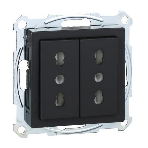 SCHNEIDER ELECTRIC MTN2162-0414 МЕХАНИЗЪМ 2Х КОНТАКТ ИТАЛИАНСКИ С ЛИЦЕВ ПАНЕЛ АНТРАЦИТ SYSTEM M