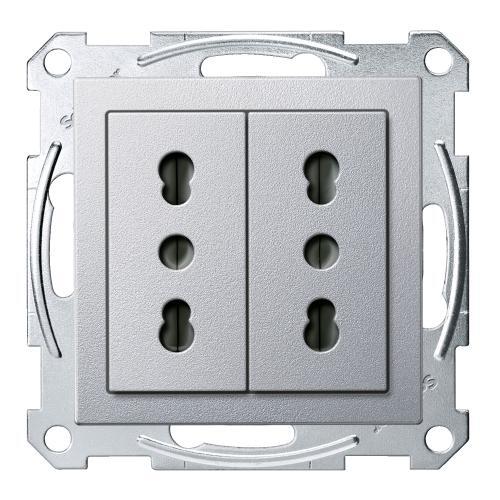 SCHNEIDER ELECTRIC MTN2162-0460 МЕХАНИЗЪМ 2Х КОНТАКТ ИТАЛИАНСКИ С ЛИЦЕВ ПАНЕЛ АЛУМИНИЙ SYSTEM M