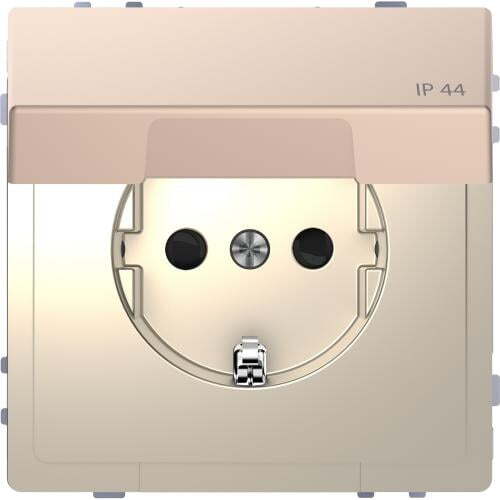 SCHNEIDER ELECTRIC MTN2314-6051 МЕХАНИЗЪМ КОНТАКТ ШУКО С ЛИЦЕВ ПАНЕЛ IP44 МЕТАЛЕН ШАМПАНСКО SYSTEM DESIGN ВЛАГОЗАЩИТЕН