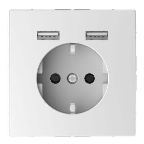 SCHNEIDER ELECTRIC MTN2366-6035 МЕХАНИЗЪМ КОНТАКТ ШУКО 16А + 2ХUSB CHARGER 2400MA С ЛИЦЕВ ПАНЕЛ ЛОТУС SYSTEM DESIGN