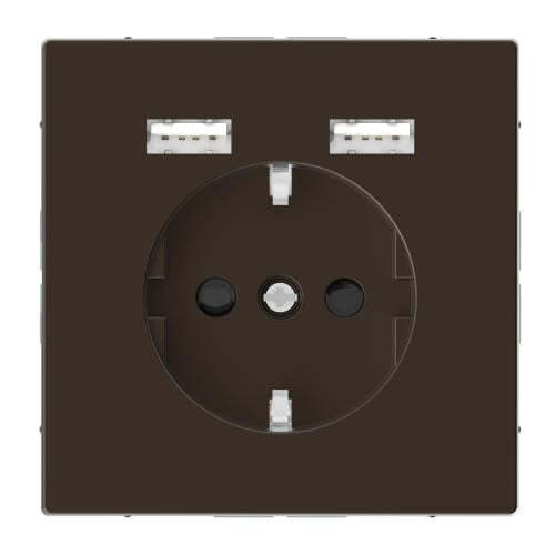 SCHNEIDER ELECTRIC MTN2366-6052 МЕХАНИЗЪМ КОНТАКТ ШУКО 16А + 2ХUSB CHARGER 2400MA С ЛИЦЕВ ПАНЕЛ МЕТАЛЕН МОКА SYSTEM DESIGN