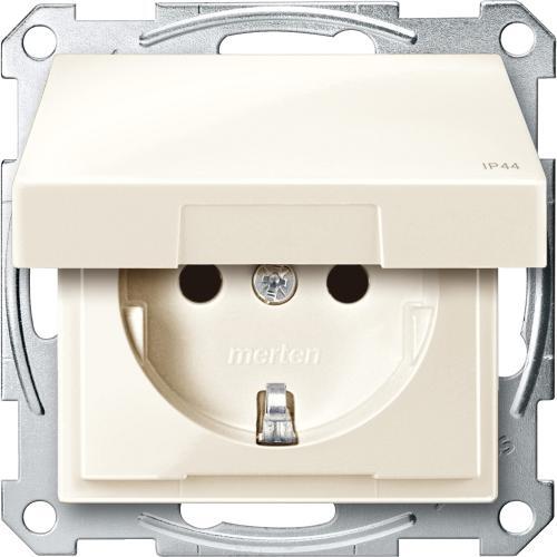 SCHNEIDER ELECTRIC MTN2414-0344 МЕХАНИЗЪМ КОНТАКТ ШУКО С ЛИЦЕВ ПАНЕЛ КРЕМА IP44 SYSTEM M ВЛАГОЗАЩИТЕН