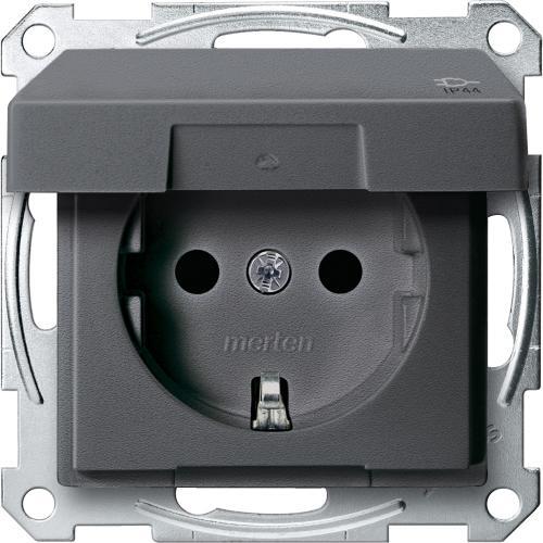 SCHNEIDER ELECTRIC MTN2414-0414 МЕХАНИЗЪМ КОНТАКТ ШУКО С ЛИЦЕВ ПАНЕЛ АНТРАЦИТ IP44 SYSTEM M ВЛАГОЗАЩИТЕН