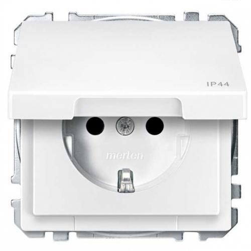 SCHNEIDER ELECTRIC MTN2414-4019 МЕХАНИЗЪМ КОНТАКТ ШУКО С ЛИЦЕВ ПАНЕЛ ПОЛЯРНО БЯЛ IP44 ARTEC И ANTIQUE ВЛАГОЗАЩИТЕН
