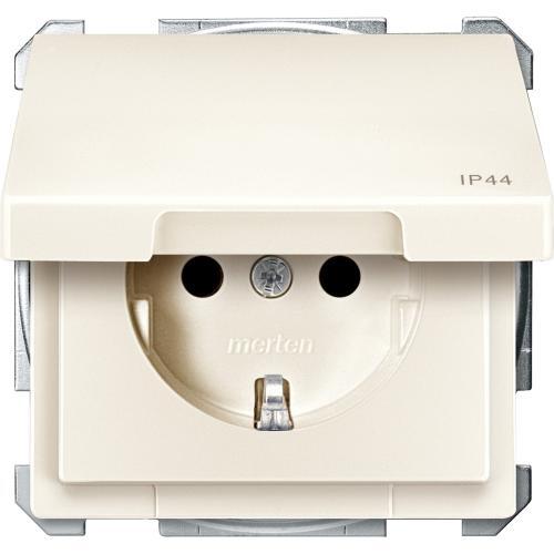SCHNEIDER ELECTRIC MTN2414-4044 МЕХАНИЗЪМ КОНТАКТ ШУКО С ЛИЦЕВ ПАНЕЛ КРЕМА IP44 ARTEC И ANTIQUE ВЛАГОЗАЩИТЕН