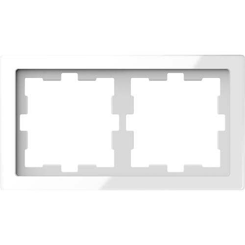 SCHNEIDER ELECTRIC MTN4020-6520 РАМКА ДВОЙНА СТЪКЛЕНА КРИСТАЛНО БЯЛО D-LIFE GLASS MERTEN