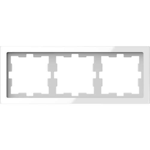 SCHNEIDER ELECTRIC MTN4030-6520 РАМКА ТРОЙНА СТЪКЛЕНА КРИСТАЛНО БЯЛО D-LIFE GLASS MERTEN