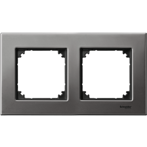 SCHNEIDER ELECTRIC MTN403214 РАМКА ДВОЙНА МЕТАЛ РОДИЙ M-ELEGANCE MERTEN