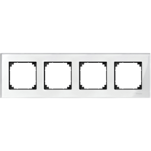 SCHNEIDER ELECTRIC MTN404419 РАМКА ЧЕТВОРНА БЛЕСТЯЩО БЯЛО M-ELEGANCE GLASS MERTEN