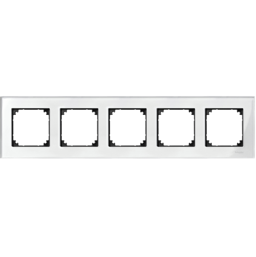 SCHNEIDER ELECTRIC MTN404519 РАМКА ПЕТОРНА БЛЕСТЯЩО БЯЛО M-ELEGANCE GLASS MERTEN
