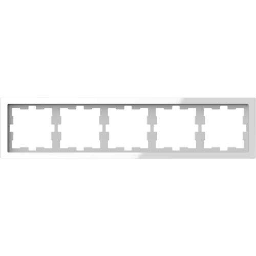 SCHNEIDER ELECTRIC MTN4050-6520 РАМКА ПЕТОРНА СТЪКЛЕНА КРИСТАЛНО БЯЛО D-LIFE GLASS MERTEN
