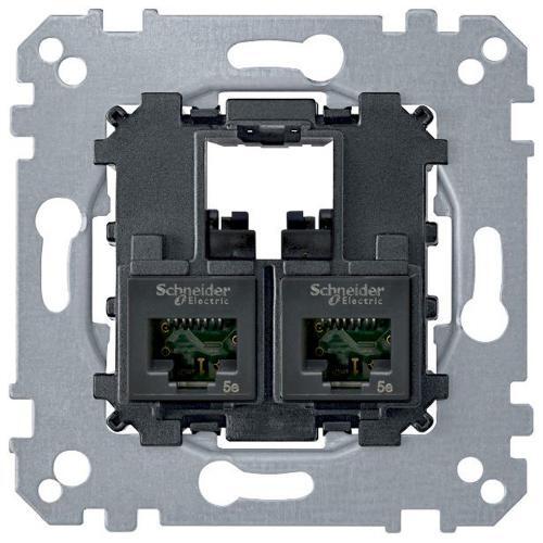 SCHNEIDER ELECTRIC MTN4576-0002 КОМПЮТЪРНА РОЗЕТКА 2XRJ45 CAT.6 UTP MERTEN