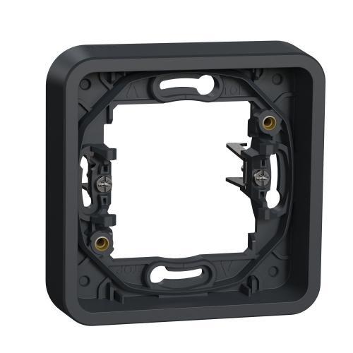 SCHNEIDER ELECTRIC ЕДИНИЧНА РАМКА СЪС СКОБИ ЗА СКРИТ МОНТАЖ IP55 , АНТРАЦИТ MUR34108