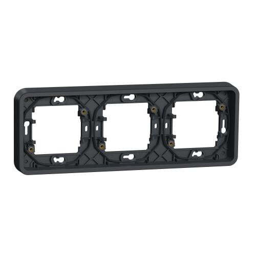 SCHNEIDER ELECTRIC ТРОЙНА ХОРИЗОНТАЛНА РАМКА IP55 ЗА СКРИТ МОНТАЖ, АНТРАЦИТ MUR34109