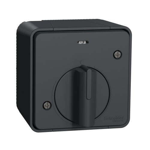 SCHNEIDER ELECTRIC КЛЮЧ С ВРЕМЕЗАКЪСНЕНИЕ ЗА ОТКРИТ МОНТАЖ, MUR35067 MUREVA STYL АНТРАЦИТ