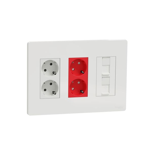 SCHNEIDER ELECTRIC NEW UNICA ПАНЕЛ 3 КОЛОНИ(2 КОНТ.+2 КОНТ.+2 RJ), БЯЛ