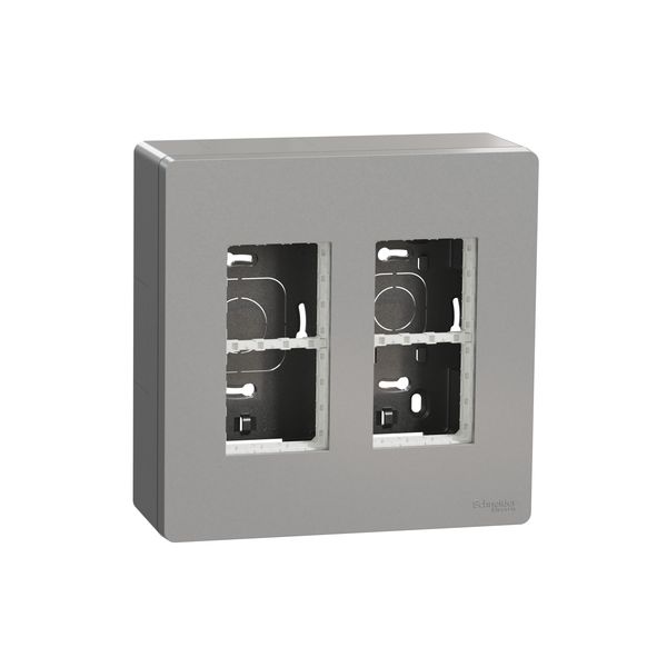 SCHNEIDER ELECTRIC NEW UNICA ИНСТАЛАЦИОННА КУТИЯ 2 КОЛОНИ, АЛУМИНИЙ