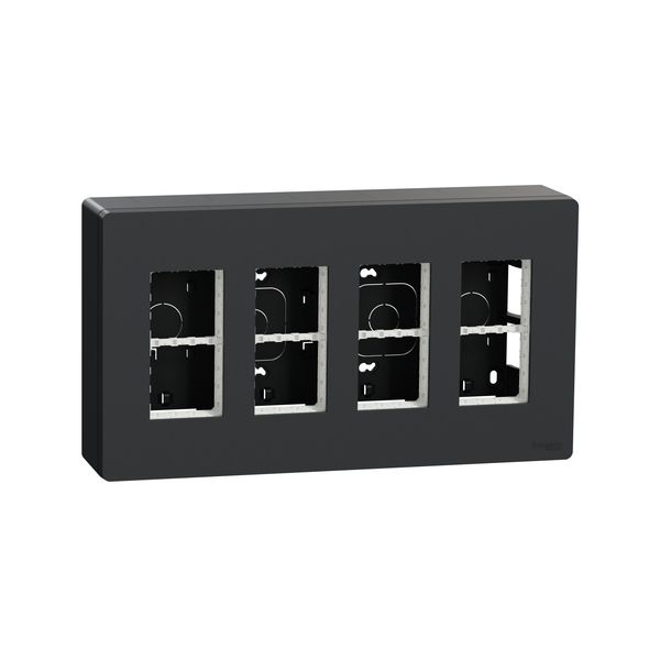 SCHNEIDER ELECTRIC NEW UNICA ИНСТАЛАЦИОННА КУТИЯ 4 КОЛОНИ, АНТРАЦИТ