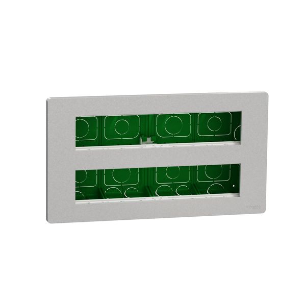 SCHNEIDER ELECTRIC NEW UNICA ПАНЕЛ 2X10 МОДУЛА ЗА СКРИТ МОНТАЖ, АЛУМИНИЙ, АНТИБАКТ.
