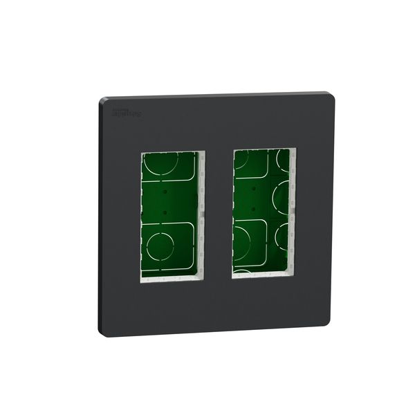 SCHNEIDER ELECTRIC NEW UNICA ИНСТАЛАЦИОННА КУТИЯ ЗА ВГРАЖДАНЕ 2 КОЛОНИ, АНТРАЦИТ