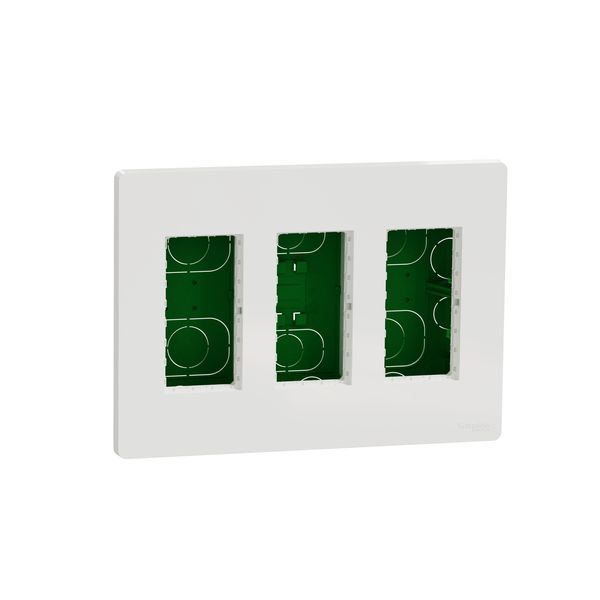SCHNEIDER ELECTRIC NEW UNICA ИНСТАЛАЦИОННА КУТИЯ ЗА ВГРАЖДАНЕ 3 КОЛОНИ, БЯЛА