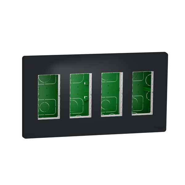 SCHNEIDER ELECTRIC NEW UNICA ИНСТАЛАЦИОННА КУТИЯ ЗА ВГРАЖДАНЕ 4 КОЛОНИ, АНТРАЦИТ