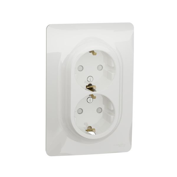 SCHNEIDER ELECTRIC NEW UNICA ДВОЕН КОНТАКТ, ШУКО, 2P+E 16A, БЯЛ