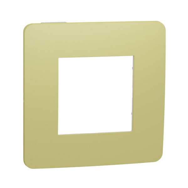 SCHNEIDER ELECTRIC NEW UNICA ЕДИНИЧНА РАМКА UNICA STUDIO, ЗЕЛЕНА ЯБЪЛКА/ БЯЛ