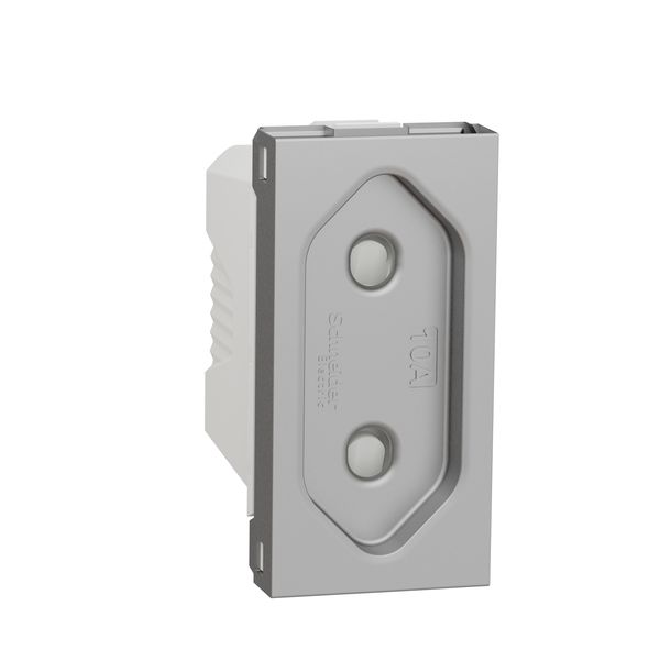 SCHNEIDER ELECTRIC NEW UNICA КОНТАКТ ЕВР. СТАНДАРТ, 2P 10A, ЕДНОМОДУЛЕН, АЛУМИНИЙ