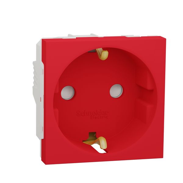 SCHNEIDER ELECTRIC NEW UNICA КОНТАКТ ШУКО С ДЗ 2P+E 16A, ЧЕРВЕН
