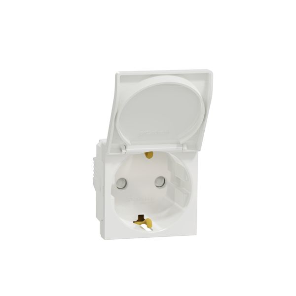 SCHNEIDER ELECTRIC NEW UNICA КОНТАКТ ШУКО С ДЗ И КАПАК 2P+E 16A, БЯЛ