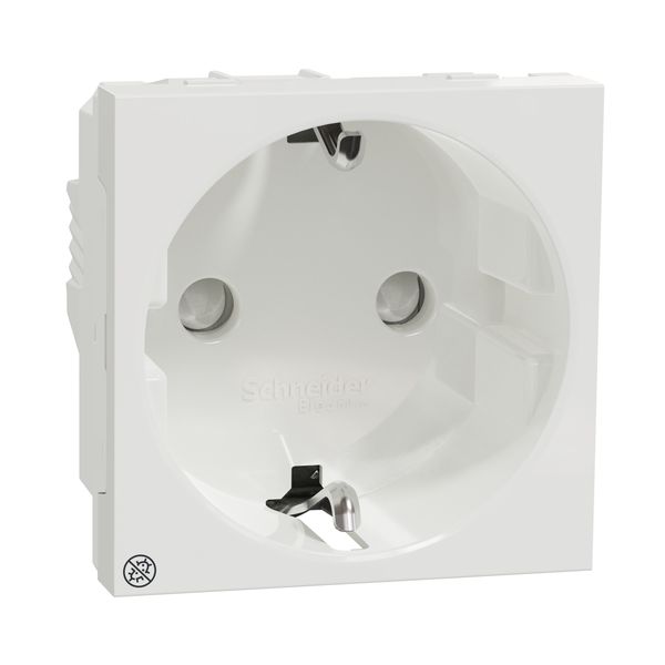 SCHNEIDER ELECTRIC NEW UNICA КОНТАКТ С ДЕТСКА ЗАЩИТА, ВИНТ, АНТИБАКТ., БЯЛ