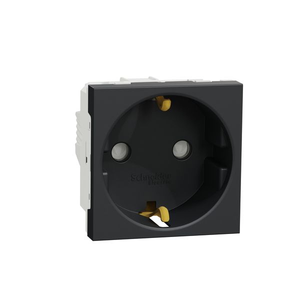 SCHNEIDER ELECTRIC NEW UNICA КОНТАКТ ШУКО С ДЗ 2P+E 16A, АНТРАЦИТ