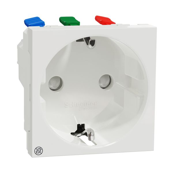 SCHNEIDER ELECTRIC NEW UNICA КОНТАКТ С ДЕТСКА ЗАЩИТА, БЕЗ ВИНТ, АНТИБАКТ., БЯЛ