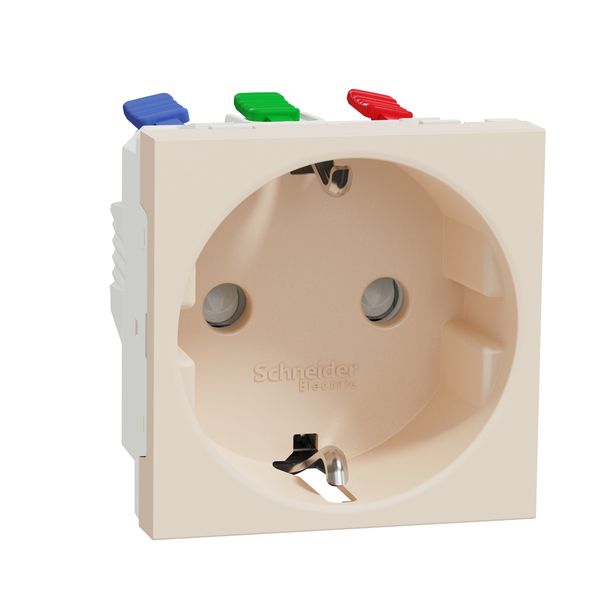 SCHNEIDER ELECTRIC NEW UNICA NEW UNICA - ЕДИНИЧЕН КОНТАКТ ШУКО - 2P+E - 16A 250V, БЕЗВИНТОВО СВЪРЗВАНЕ - IP21 D - СЛОНОВА КОСТ