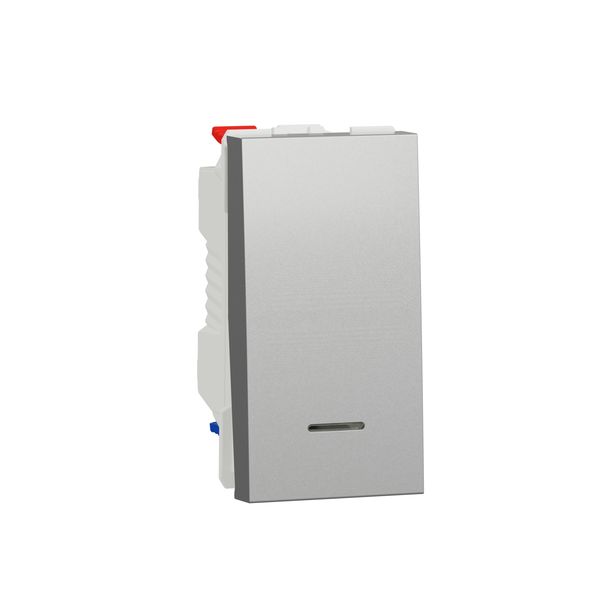 SCHNEIDER ELECTRIC NEW UNICA ДЕВИАТОРЕН КЛЮЧ С НЕУТРАЛА 10А, 1 МОДУЛ, АЛУМИНИЙ