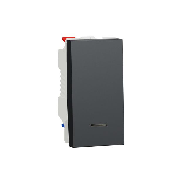 SCHNEIDER ELECTRIC NEW UNICA ДЕВИАТОРЕН КЛЮЧ С НЕУТРАЛА 10А, 1 МОДУЛ, АНТРАЦИТ