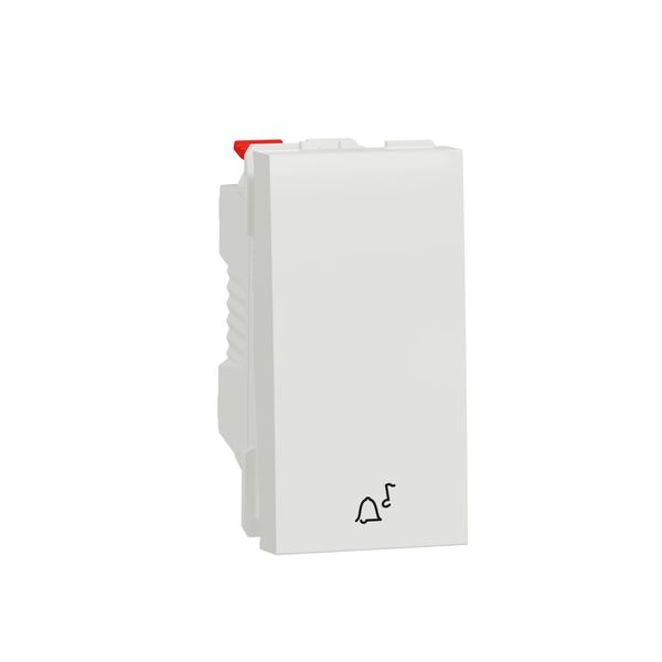 SCHNEIDER ELECTRIC NEW UNICA БУТОН СЪС СИМВОЛ "ЗВЪНЕЦ" 10А, 1 МОДУЛ, БЯЛ
