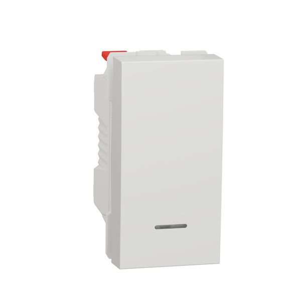 SCHNEIDER ELECTRIC NEW UNICA БУТОН С ЛОКАТОРНА ЛАМПА 10 А, 1 МОДУЛ, БЯЛ