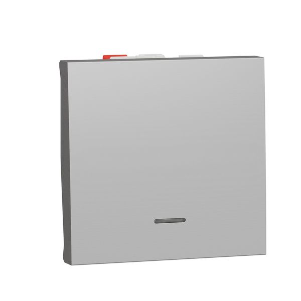 SCHNEIDER ELECTRIC NEW UNICA ДЕВИАТОРЕН КЛЮЧ С НЕУТР. 10А, 2 МОДУЛА, АЛУМИНИЙ