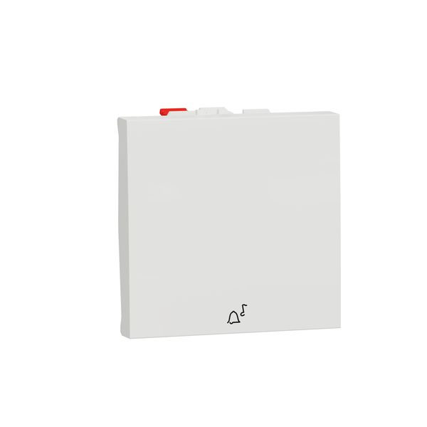 SCHNEIDER ELECTRIC NEW UNICA БУТОН СЪС СИМВОЛ "ЗВЪНЕЦ" 10А, 2 МОДУЛА, БЯЛ