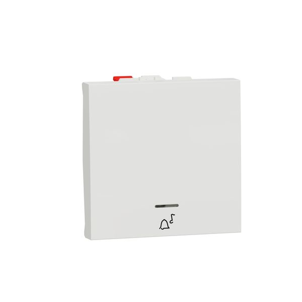 SCHNEIDER ELECTRIC NEW UNICA БУТОН "ЗВЪНЕЦ" + ЛОКАТОРНА ЛАМПА 10 А, 2 МОДУЛА, БЯЛ