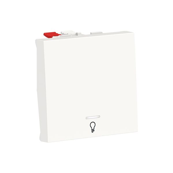 SCHNEIDER ELECTRIC NEW UNICA БУТОН СЪС СИМВОЛ "ОСВЕТЛИНА" + ЛОКАТОРНА ЛАМПА 10 А, 2 МОДУЛА, БЯЛ