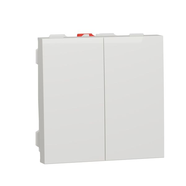 SCHNEIDER ELECTRIC NEW UNICA СЕРИЕН КЛЮЧ, 10А, ДВУМОДУЛЕН, БЯЛ