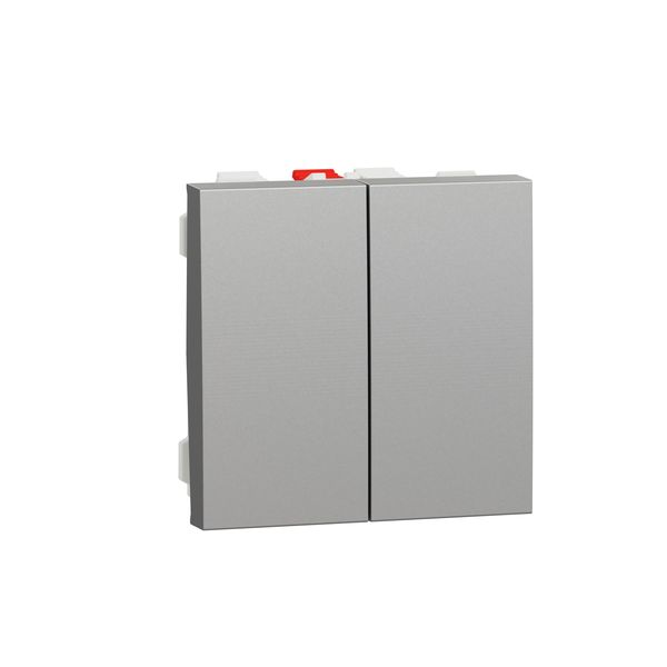 SCHNEIDER ELECTRIC NEW UNICA СЕРИЕН ДЕВИАТОРЕН КЛЮЧ, 10А, ДВУМОДУЛЕН, АЛУМИНИЙ