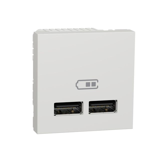 SCHNEIDER ELECTRIC NEW UNICA ДВОЙНО USB ЗАРЯДНО 2.0, БЯЛ
