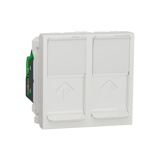SCHNEIDER ELECTRIC NEW UNICA ДВОЙНА РОЗЕТКА RJ45, КАТ. 5 UTP, 2 МОДУЛА